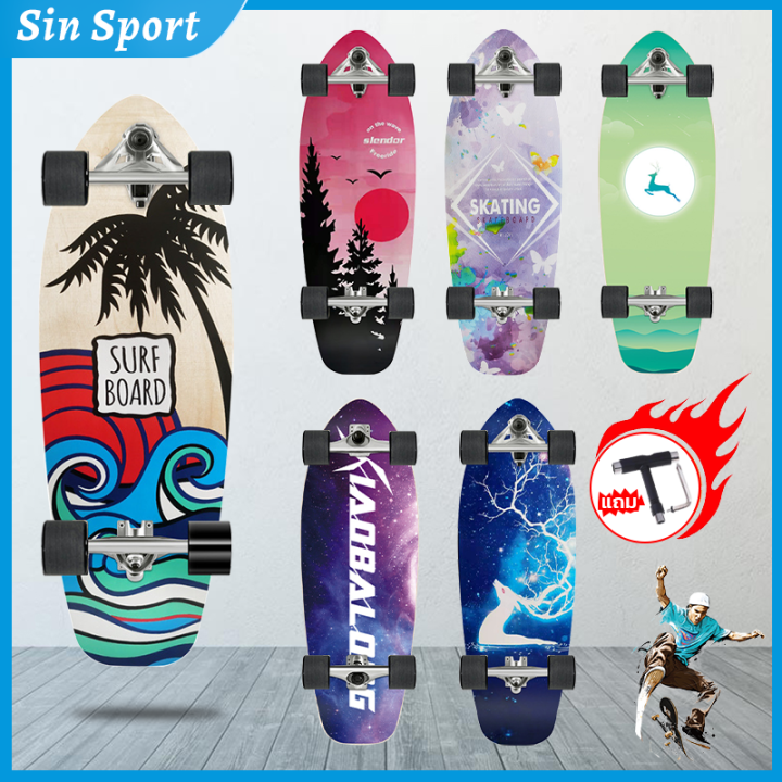 FLOW Surf Skates Cruiser - Skateboard Con Carving Truck Per Surfare Sull'Asfalto - Foto 11