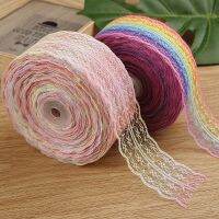 5/10Yards/Lot 40mm Rainbow Lace ผ้าตาข่ายริบบิ้น Trims Bowknot อุปกรณ์เสริมผมเย็บ DIY บรรจุของขวัญห่อดอกไม้-HVA STORE