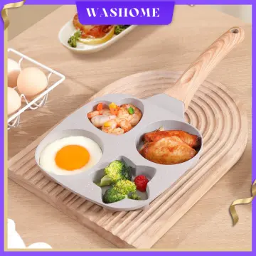 Pancake Pan Non-Stick Fried Egg Pan 4 Holes Frying Maker with Handle Crepe  Pan for Breakfast Eggs Kitchen Utensils Burger Eye Pan for Gas Stove