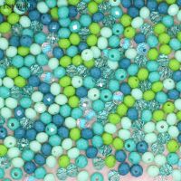 Isywaka Mint Multicolor 4x6mm 50pcs Rondelle Austria faceted Crystal Glass Beads Loose Spacer Round Beads for Jewelry Making