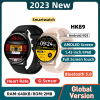 2023 ใหม่ HK89 Heart Rate Call Smart Watch 1.43 นิ้วหน้าจอ AMOLED 260mAh Bluetooth 5.0 NFC Android IOS IP68 Smartwatch กันน้ำ