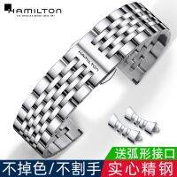 นาฬิกา Hamilton พร้อมสายพานเหล็ก ของแท้ สนามบิน Hamilton khaki jazz นิรันดร์ สายโซ่ 20mm