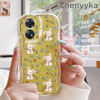 เคส Chenyyka สำหรับ OPPO Reno 8 T 5G Reno8 T A1 Pro Reno 8 5G Reno 8 Pro 5G เคสแฟชั่นลายกระต่ายดอกไม้เนื้อครีมกันกระแทกแบบใสนิ่มเคสมือถือโปร่งใสลายกล้องถ่ายรูปความคิดสร้างสรรค์เคสซิลิกาเจลป้องกัน