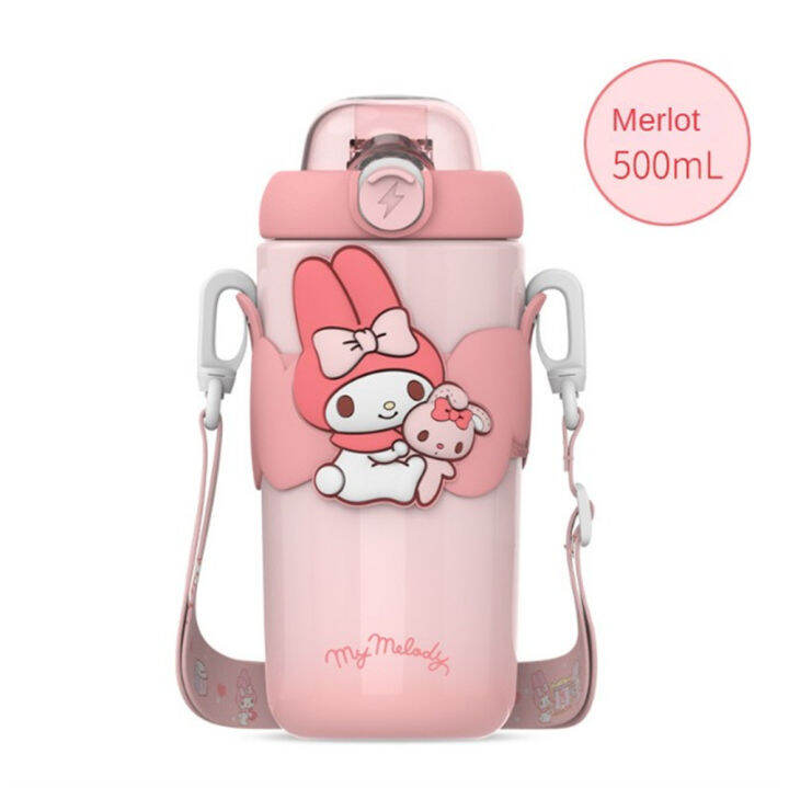 favormax-500มล-ชุดฟองถ้วยน้ำร้อนสีสันสดใส-sanrio-316พกพาสะดวกน่ารักฟางสแตนเลสสตีลลายการ์ตูนนักเรียนแก้วแบบมีหลอดถ้วยน้ำ