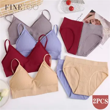 Fashion Finetoo Bra Set For Women Ladies Widen Strap Bralette Front  Underwear