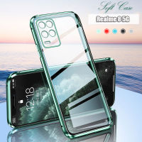 เคสนิ่มใสสำหรับ Realme 8 5G กันกระแทกซิลิโคนเคสมือถือโปร่งแสงตรงขอบอุปกรณ์ป้องกันเลนส์ผิวนอกเคสฝาหลังสุดหรู-N2