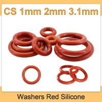 ℡▬✐ CS 1mm CS 2mm CS 3.1mm Washers Red Silicone VMQ O Ring Gasket Waterproof Insulated Rubber Silicon Rings Food Grade Sealing