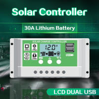 Solar Charge Controller แผงชาร์จพลังงานแสงอาทิตย์ จอแสดงผล Dual USB 10A/20A/30Aอุปกรณ์ควบคุมแผงโซล่า