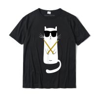 Funny Cat Wearing Sunglasses Playing Drums T-shirt Camisas Fitness Tight Cotton Men Tops T Shirt Casual Wholesale Top T-shirts - lor-made T-shirts XS-6XL