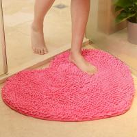 Love Heart Shape Bathroom Carpet,Solid Green Red Bath Mats Doormat,Tapete Para Quarto,Non-sllip Chenille Bedroom Rug Floor Mat