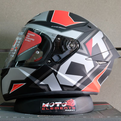 Moto Elements KYT TT-COURSE (ELECTRON MATT GREY / RED)