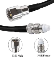 ทองเหลือง RG58 Coax Cable FME Coaxial Cable FME ปลั๊ก FME หญิงแจ็คสาย FME ชายหญิง RF 50ซม. 1M 2M 5M 10M 20M DIY