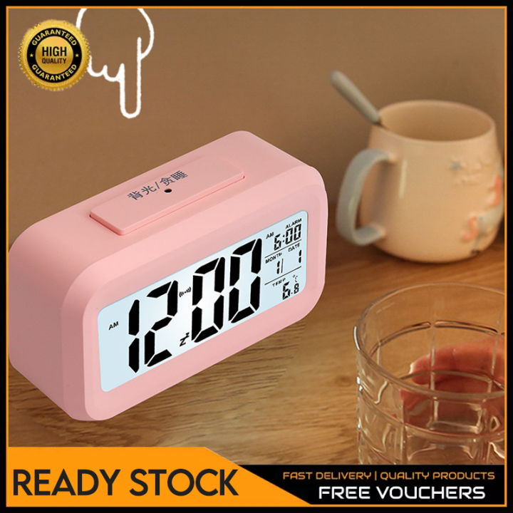 LED digital alarm clock Backlight snooze Silent calendar Desktop