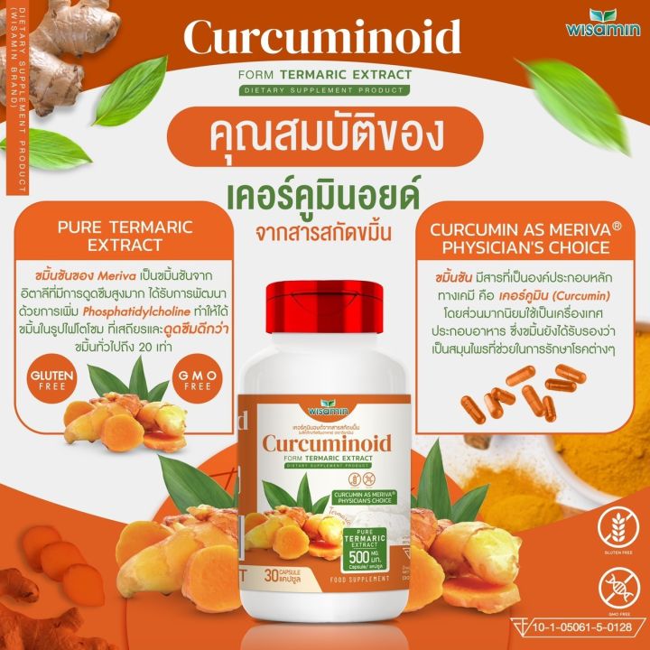 ผลิตภัณฑ์เสริมอาหาร-curcuminoid-เคอร์คูมินอยด์-สารสกัดจากขมิ้น-ปริมาณ-500-mg-แคปซูล-ขนาด-1-กระปุก-30-แคปซูล