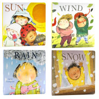 Weather picture book 4 English original rain rainy day sun snow wind childs play publishes childrens English Enlightenment paperboard Book tear not rotten weather cognition enlightenment picture book