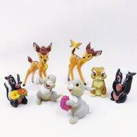 {Toy City} 7ชิ้น/เซ็ตอนิเมะดิสนีย์อุปกรณ์ต่อพ่วง Bambi รูป Thumper Faline รูปขนาด5 7ซม. ตุ๊กตาสำหรับเด็กที่ตกแต่งเค้กวันเกิดของขวัญ