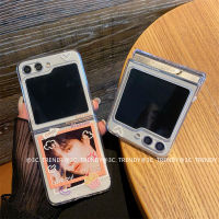 Phone Case เคส Samsung Galaxy Z Flip5 Fold5 Flip4 Fold4 Flip3 Fold3 5G ใหม่กรอบรูปสร้างสรรค์ใสบางนุ่มฝาครอบหลังซิลิโคน2023