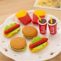 4 pcs/pack Kawaii Rubber Large Fruit Cake Hamburger Food Drink cola Eraser For Kids Novelty Stationery Kid Gift Toy Cute