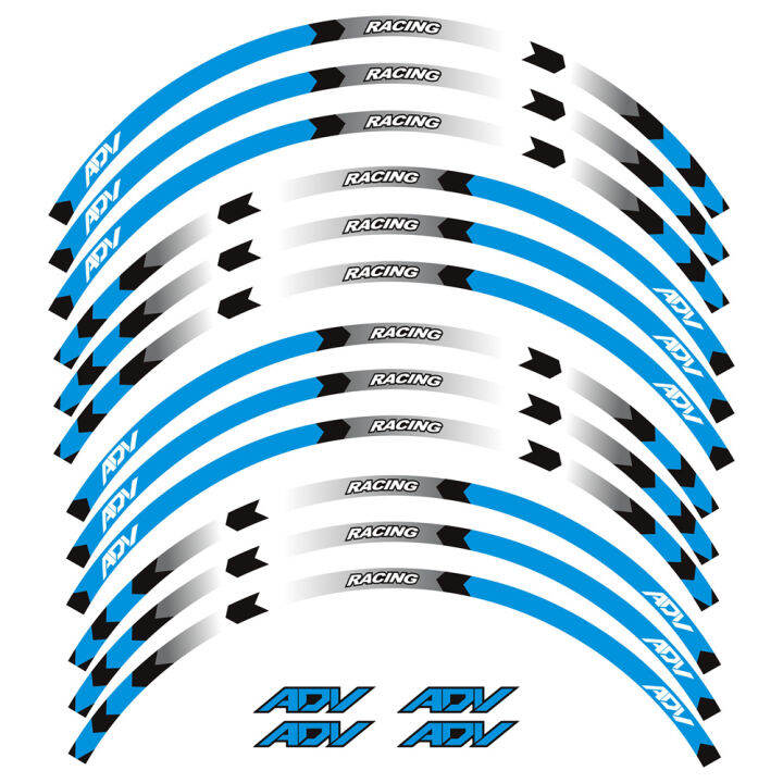 สติกเกอร์ตกแต่งล้อรถจักรยานยนต์มอเตอร์สติ๊กเกอร์แถบล้อสำหรับ-honda-adv-160แถบเทป14-13-นิ้วอุปกรณ์ขอบดุมล้อสะท้อนแสง