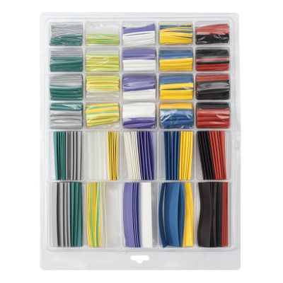 500PCS Multi Color Polyolefin 2:1 Halogen-Free Heat Shrink Tubing Tube Assortment Sleeving Wrap Tubes Insulation Materials Cable Management