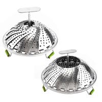 Stainless Steel Folding Vegetable Steamer Basket,Insert for Cooking Food,Expandable to Fit Various Size Pot