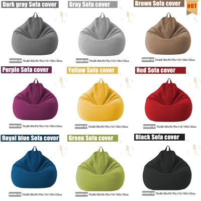 ❡ Large Small Lazy BeanBag Sofas Cover Chairs without Filler Linen Cloth Lounger Seat Bean Bag Pouf Puff Couch Tatami Living Room
