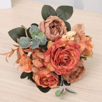 【hot】▬  European Silk Artificial Decoration Bouquet Wedding Bride Holding Flowers Arrangement Fake