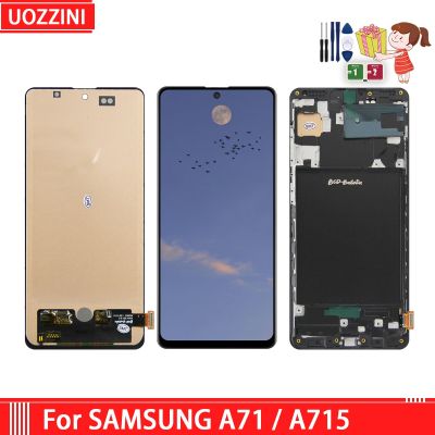 จอแสดงผลคุณภาพสูงเหมาะสำหรับ Samsung Galaxy A71 A715F A715 A715FD อะไหล่เซ็นเซอร์ดิจิไทเซอร์จอแสดงผล LCD แบบสัมผัสหน้าจอคุณภาพ AAA