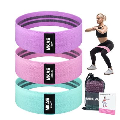 【CW】 Hip Resistance Bands Exercise Workout Set Fabric Booty 3-Piece Leg Thigh Butt Squat Glute