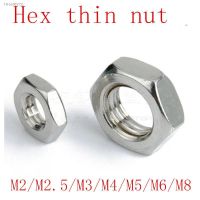 ☃♝℡ 50-10pcs/Lot DIN439 hex thin nut m2 m2.5 M3 M4 M5 M6 M8 m10 304 Stainless Steel Hexagonal Nut Thin Hex Nuts