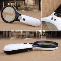 [Bside Tool Store] 3 LED Light 45X Handheld Reading Magnifying Glass Lens Jewelry Watch Loupe