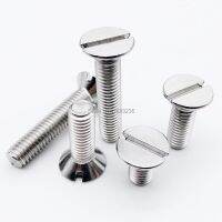 10/50pc High Quality M1.6 M2 M2.5 M3 M4 M5 M6 304 A2 stainless steel GB68 Slotted Flat Countersunk Head Screw Bolt length 2-60mm