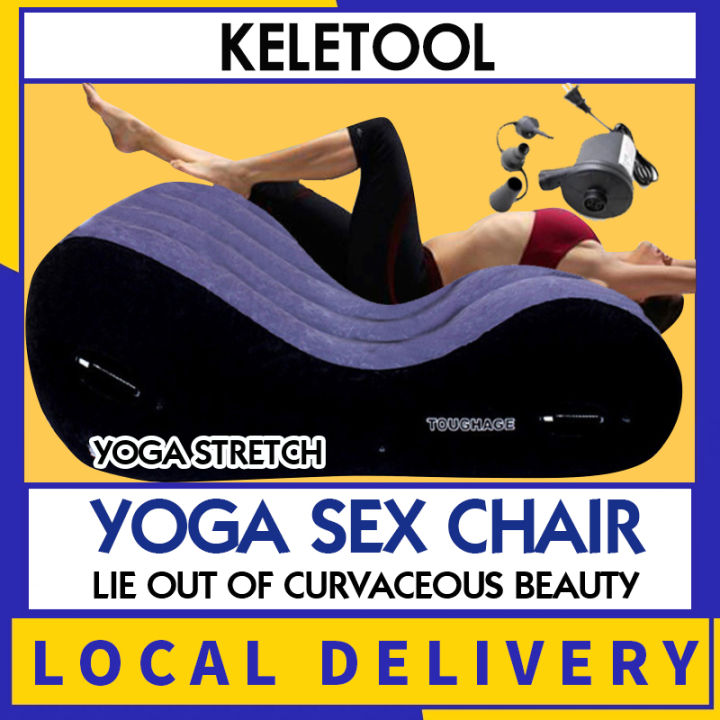 Toughage Inflatable Air Sex Sofa Lazy Body Pillow Sofa Yoga Chair Adult Game Bed Couple Love 7365