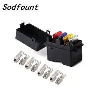 【YF】 1set 4 Way Black Medium Relay Fuse Box Assembly with 8pcs Terminals Car Insurance Holder Automotive circuit controller box