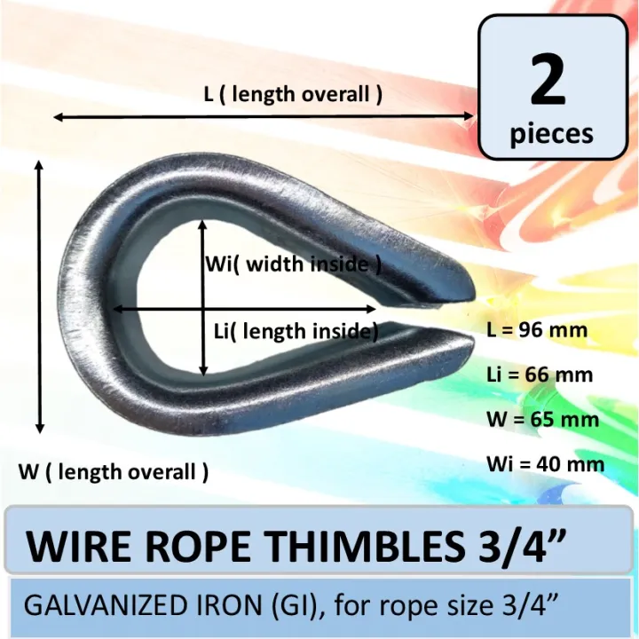 Wire Rope Thimbles 3/4" or close to 20 mm for Wire rope 3/4" Galvanized