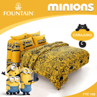 FOUNTAIN ชุดผ้าปูที่นอน มินเนียน Minions FTC108 สีทอง #ฟาวเท่น ชุดเครื่องนอน 3.5ฟุต 5ฟุต 6ฟุต ผ้าปู ผ้าปูที่นอน ผ้าปูเตียง ผ้านวม Minion