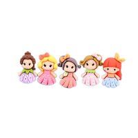 10Pcs Resin Cartoon Princess Girl Flatback Planar DIY Craft Scrapbooking Kid Headwear Hair Accessories Cute Figurines Materials