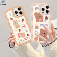 เคส Rixuan Oppo A58 A38 A16s A78 A37 F5 F7 A12 A5s A17 A78 5G A16 A16K A54s A5 A31 A77s A74 A55 A16E A53 Reno 8T 4F 5F ตลกรักที่อุดมไปด้วยหมีขอบลอนเคสโทรศัพท์เนื้อนิ่ม TPU