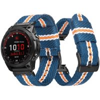 QuickFit 26mm 22mm Braided Nylons Band For Garmin Fenix 7X 6X 5X 7 6 Tactix Epix Gen 2 MARQ Descent G1 Nylon Replacement Strap