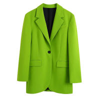 Womens Suit 2022 Green Set Woman 2 Pieces Chic Oversized Blazer Pocket Shorts High Waist Skort Casual Fashion Classic Loose