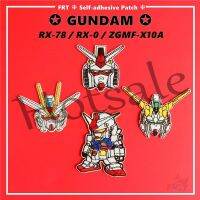 【hot sale】 ❈ﺴ B15 ☸ GUNDAM：RX-78 / RX-0 / ZGMF-X10A Self-adhesive Sticker Patch ☸ 1Pc Cartoon Robot Iron on Sew on Clothes Bag Accessories Decor Badges Patches