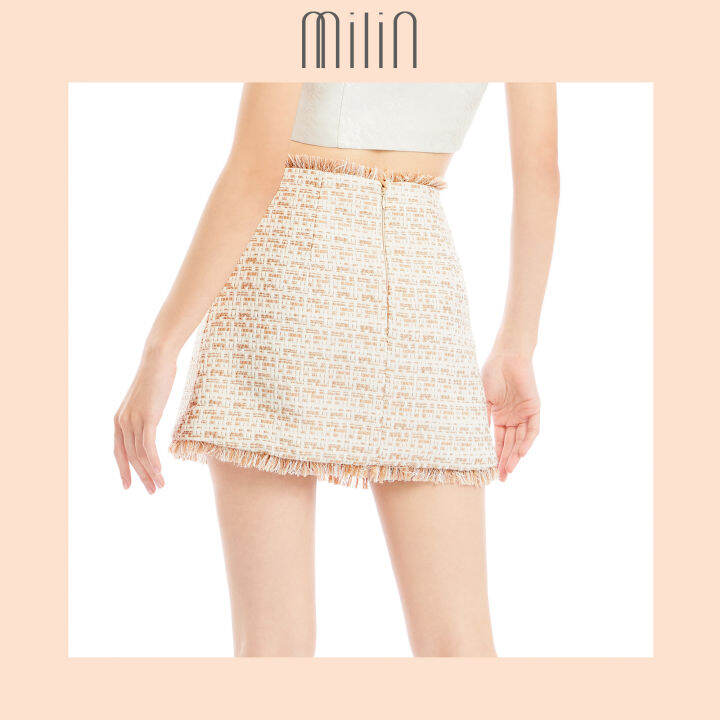 milin-high-waisted-tweed-mini-skirt-กระโปรงสั้นเอวสูงทรงเอ-interview-skirt