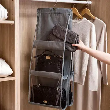 6/8 Pockets Hanging Purse Handbag Organizer Shelf Tote Bag Storage