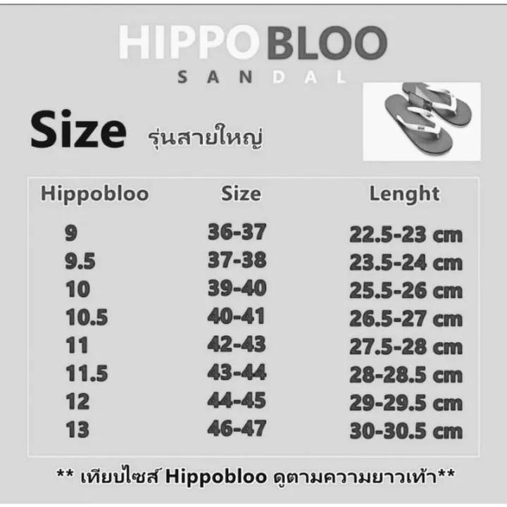 แฟชั่น-รองเท้า-แตะ-hippo-bloo-ของแท้จากโรงงาน-มีถุงhippoแถม-สามารถเลื่อนภาพดูไซส์ได้