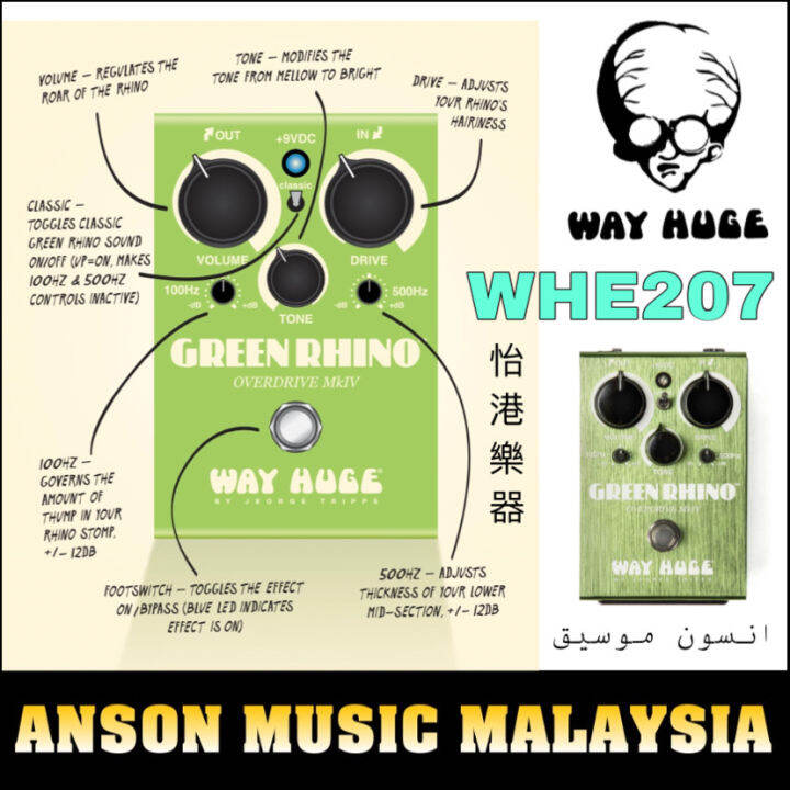 Jim Dunlop Way Huge WHE207 Green Rhino Overdrive MkIV Guitar