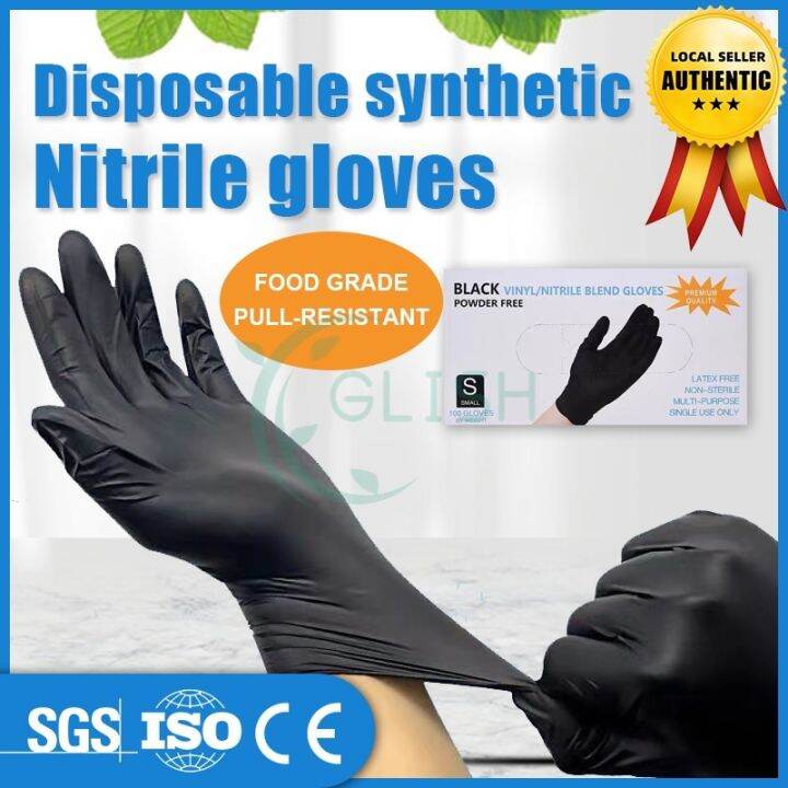 BLUE VINYL/ NITRILE BLEND GLOVES POWDER FREE (1B0X 100 PCS) Lazada PH