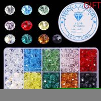 Wholesale Best Selling 10 Colors Crystal Beads Round Glass Beads Faceted loose beads With Container Box for Jewelry making