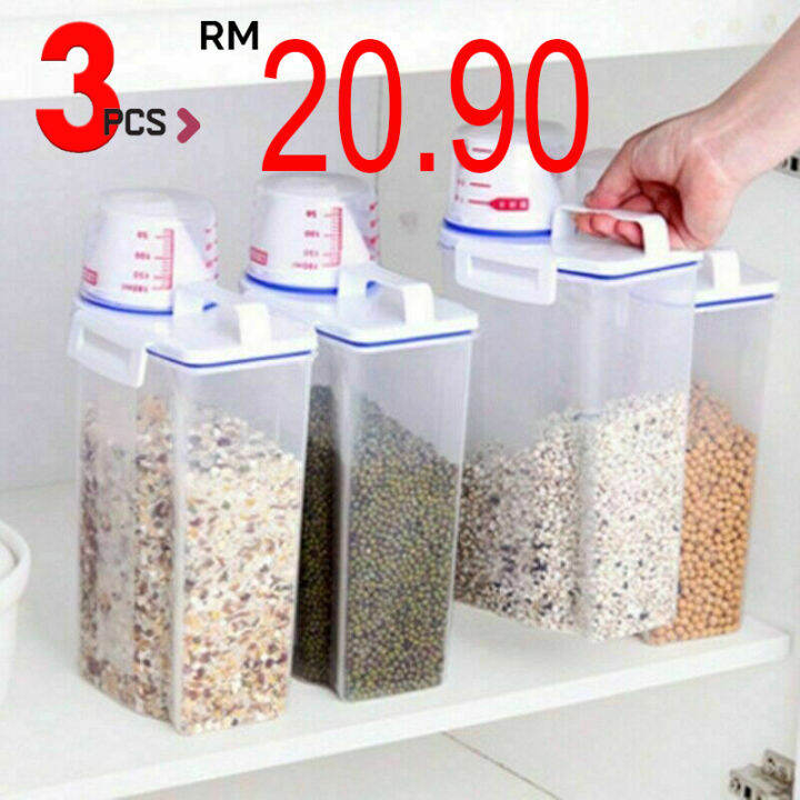 2KG Rice Bucket Household Rice Storage Box Moistureproof and Insect ...