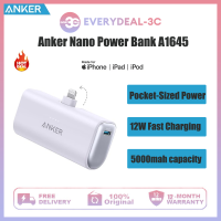 Power Bank นาโน Anker พร้อมสายเชื่อมไฟในตัวเครื่องชาร์จพกพาขนาด12W ซึ่งได้รับการรับรองจาก MFi 5,000MAh