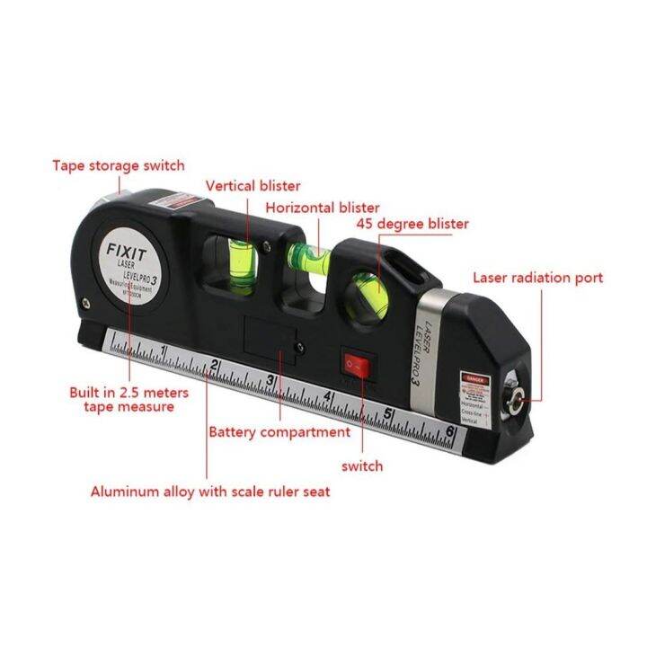 ord-เครื่องวัดระดับ-เลเซอร์-พร้อมตลับเมตร-เลเซอร์ระดับ-ที่วัดระดับ-อุปกรณ์สำหรับวัดและปรับระดับ-ระดับเลเซอร์-เครื่องวัดระดับน้ำ-laser-3in1
